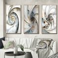 thumbnail image 1 of Designart "Abundance in Light Blue Spiral IV" Fractals Framed Wall Art Set Of 3 - Blue Transitional Frame Gallery Set For Office Decor, 1 of 6