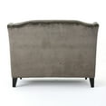 thumbnail image 5 of Luxury Traditional Tufted Velvet Love-seat, Jewel-like Colored 2-Seater Sofa with Wingback, Turned Legs and Button-Tufted Diamond Stitching Decor, Grey (50.25"W x 34.00"D x 38.50"H), 5 of 9
