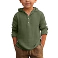 thumbnail image 3 of Polo Shirts for Boy Relaxed Fit Casual Toddler Shirt with Button Breathable Basic Boys Daily Wear Dark Green Size 10-11 Years, 3 of 4