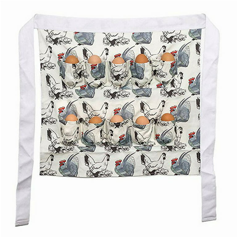 Gwong Kitchen Farm Hen Print Two-row Chicken Egg Collecting Gathering Apron  Pocket(Type 12#) 