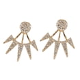 thumbnail image 4 of Pendientes de chaqueta de cuernos de cristal para mujer, pendientes góticos punk, joyería , dorado Hugo Pendientes Chaqueta, 4 of 10