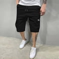 thumbnail image 2 of Nestiefly Men's Casual Cotton Twill Cargo Shorts Classic Chino Stretch Waist Drawstring Outdoor Work Shorts with 6 Pockets Black M, 2 of 4