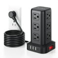 thumbnail image 1 of Protector contra sobretensiones Power Strip AnnTane de 6.5 pies con 12 tomas de corriente alterna, 1 of 7