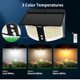 thumbnail image 5 of intelamp Solar Outdoor Waterproof Light 6000mAh 1200LM Flood Light with 3 Colors for Garden Fence 180° Auto-sensing Light with Remote Control for Trees Swimming Pool Garage, 5 of 9