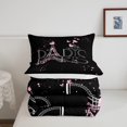 thumbnail image 4 of Eiffel Tower Bedding Set Chic Paris Comforter Set Romantic Theme Comforter for Boys Girls Children Teens Black Pink Bedroom Decor Modern French Style Duvet Set King Size with 1 Pillow Case, 4 of 7