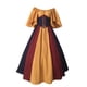 thumbnail image 2 of Womens Halloween Costumes 2024 Cosplay Gothic Dresses Women's Fashion Retro Collision Slim Flying Sleeve Big Hem Dress One Shoulder Dresses, 2 of 4