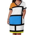 thumbnail image 3 of Vestido holgado con bolsillos estilo Mondrian Mod de los años 60, vestido de verano para mujer 2025, vestidos de noche elegantes para mujer 2025, 3 of 7