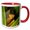 Red/White, variant on 3drose, Quirky Painting of a Praying Mantis Peeking from Behind Foliage, 15oz Two-tone Red Mug