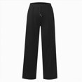 thumbnail image 4 of kpoplk Girls' Wide Leg Pants with Pockets Kids High Waist Casual Sweatpants Loose Comfy Lounge Joggers 5-14 Years(Black,10-11Y), 4 of 5