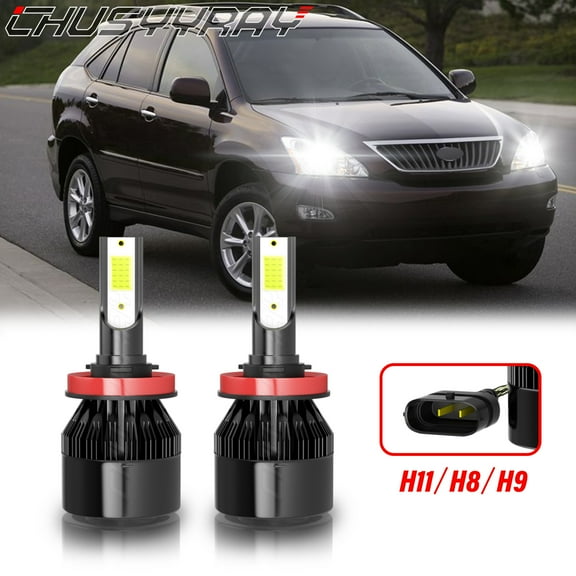 For Lexus RX350 2007-2015 H11/H8/H9 LED Headlight Low Beam Bulbs Combo Kit 6000K White Super Bright 2Pcs