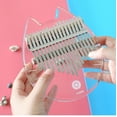 thumbnail image 4 of Piano de pulgar portátil de 17 tonos de cristal transparente con forma de conejo y oso, fácil de transportar, 4 of 4
