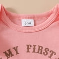 thumbnail image 4 of larppty Newborn Baby Girl Western Outfit My First Rodeo Short Sleeve Ruffle Romper Skirt Headband Set Summer Clothes (Z01-Pink, 6-12 Months), 4 of 9