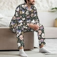 thumbnail image 7 of Salouo cartoon cute Skull star Print Button-Front Long Sleeve Pajama Set for Men, Soft 2Pjs Men's Long Sleeve Sleepwear-XX-Large, 7 of 7