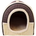 thumbnail image 2 of Nido y sofá cama para mascotas, casa plegable para perros y gatos, antideslizante y cómodo colchón suave para invierno, 4 estilos, 3 tallas M, marrón, 2 of 6