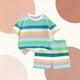 thumbnail image 5 of Conjuntos de blusas y camisas de cuello redondo y manga corta a rayas para niño Camiseta de manga corta con cuello redondo Camiseta informal de media manga para uso diario para bebé Camiseta de algodó, 5 of 5