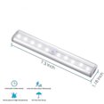thumbnail image 1 of Luz con sensor de movimiento para interiores, 10 luces LED para armario con sensor de movimiento, funciona con pilas, luces magnéticas debajo del gabinete, tira inalámbrica, barra de luces n, 1 of 5