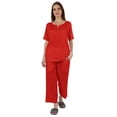 thumbnail image 5 of Inkmeso Short Sleeve Nightwear Pajama Set For Women Henley T-Shirt & Pajama Sleepwear Set, 5 of 7