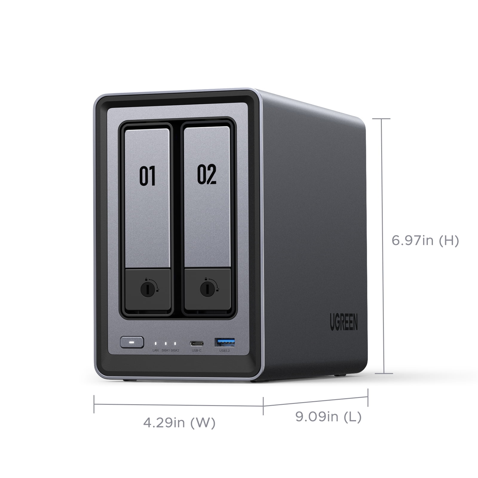 【新品未開封】UGREEN NASync DXP2800 2ベイ NAS UGREEN NASync DXP2800 2-Bay NAS, Intel 4-Core CPU, 8GB DDR5