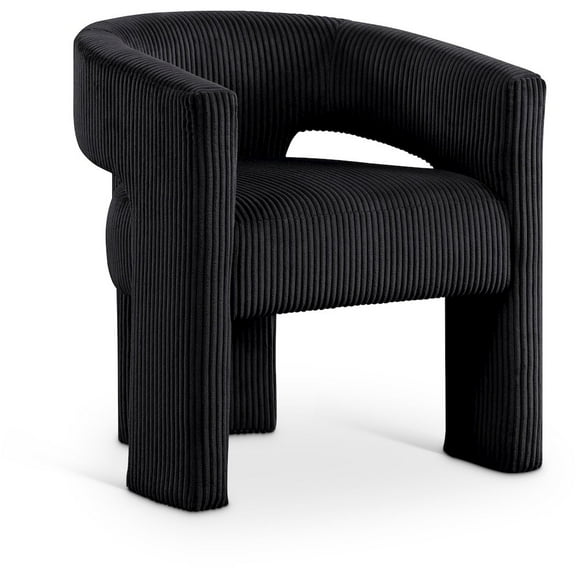 Meridian Furniture Riz Black Corduroy Fabric Accent/Dining Chair