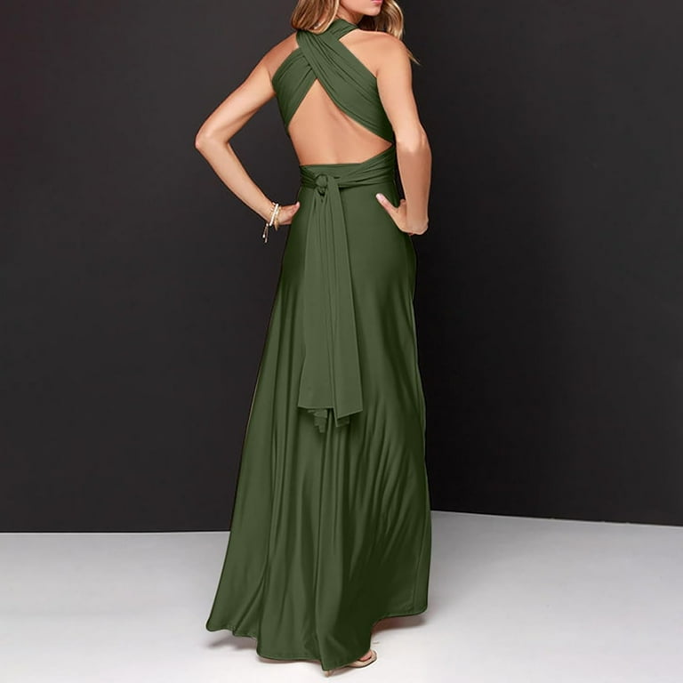 ShengRui Women Infinity Convertible Multi Way Wrap V Neck Wedding Bridesmaid Dress Halter Ombre Long Evening Prom Maxi Dresses Walmart