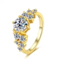 thumbnail image 5 of Apaison Luxury 1 Carat Moissanite Gold Plated Wedding Rings for Women - Engagement Anniversary 925 Sterling Silver Jewelry Gift, 5 of 15