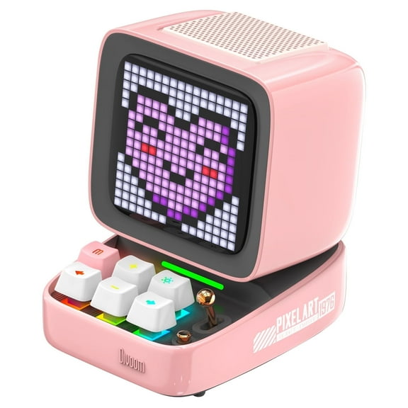 Divoom Ditoo Pro Pixel Art Gaming Bluetooth Speaker with 16x16 LED Display & App Control, 15W, Pink