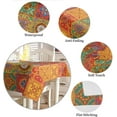 thumbnail image 5 of Orange Tablecloth Rectangle/Oval Retro Boho Geometric Floral Plaid Table Cloth Outdoor Waterproof Orange Tablecloths for Party Picnic Indoor Table Cover for Dining/Kitchen 60x84inch, 5 of 6
