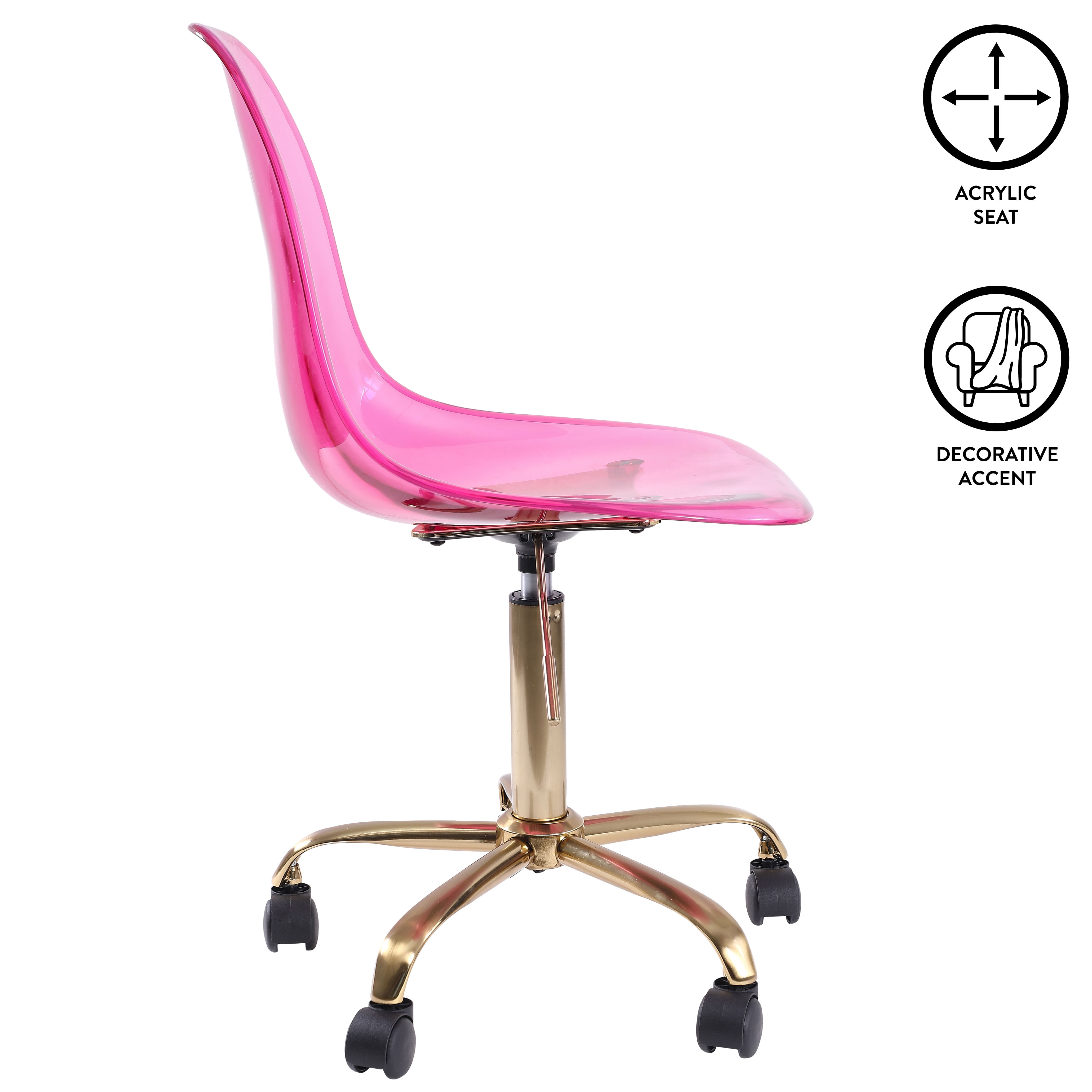 Mainstay acrylic rolling deals chair