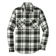 thumbnail image 4 of Yellow Rooster Men's Button Down Regular Fit Long Sleeve Plaid Flannel Casual Shirt Snow White/Black 4XL, 4 of 6