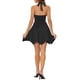 thumbnail image 3 of Vestido corto de regreso a casa sin mangas con escote en V profundo y espalda descubierta para mujeres Inspire Chic, color rosa y negro, 3 of 6