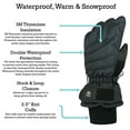 thumbnail image 2 of N'Ice Caps Men's Women's Waterproof Thinsulate Winter Snow Ski Black Gloves | Adults, 2 of 5