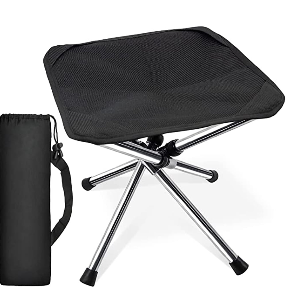 Black New Portable Adjustable Telescopic Chair Stool Camping Fishing Outdoor