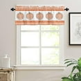 thumbnail image 3 of Curtain Valances for Windows, Thanksgiving Autumn Pumpkin Orange Plaid Rod Pocket Valance Window Treatments Short Curtains for Kitchen Bathroom Living Room 54 x 18 Inches, 1 Panel, 3 of 6