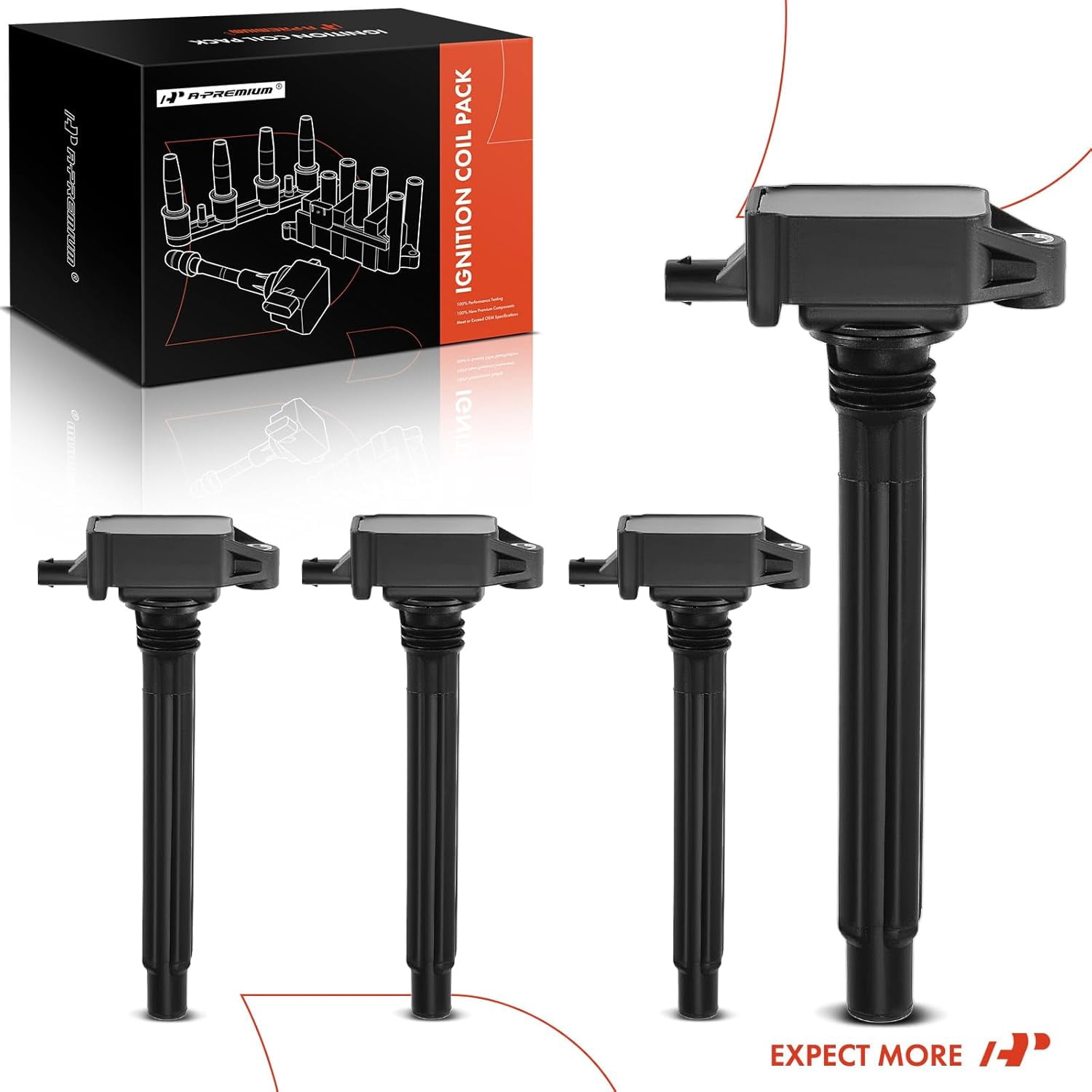 A-Premium Ignition Coil Pack Compatible with Chrysler 200 Dodge Dart Fiat 500X Jeep Cherokee Compass Renegade Ram ProMaster City L4 2.4L 4-PC Fits select: 2015-2017 CHRYSLER 200 LIMITED