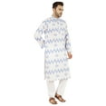thumbnail image 3 of Atasi Mandarin Collar Kurta For Menâ€™s Printed Cotton Long Sleeves Ethnic Wear, 3 of 7