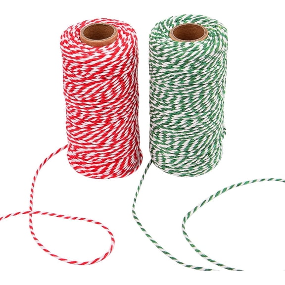 Christmas Twine Cotton String Rope Cord for Gift Wrapping, Arts Crafts, 656 Feet (Multicolor A)