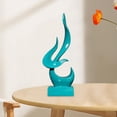 thumbnail image 3 of Estatua de llama abstracta, colección de figuras de resina, arte minimalista de pájaro en llamas. Verde, 3 of 7