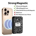 thumbnail image 3 of WIRESTER Leather Magnetic Card Holder Wallet for MagSafe, Cute Stick-On Phone Accessory Compatible with iPhone 17/16/15/14/13/12 Series – Black Composition Book, 3 of 6