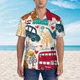 thumbnail image 2 of Fotbe London Symbols Camisa Hawaiana para Hombre Unisex – Camisa Casual de Verano con Botones de Manga Corta de Algodón y Lino,Medium, 2 of 7