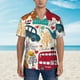 thumbnail image 2 of Fotbe London Symbols Camisa Hawaiana para Hombre Unisex – Camisa Casual de Verano con Botones de Manga Corta de Algodón y Lino,X-Large, 2 of 7