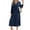Navy, variant on Women's Tied Polka Dot Long Sleeve Midi Dress 100% Polyester Sheer Bodice Not Lined Elegant Versatile Day to Night