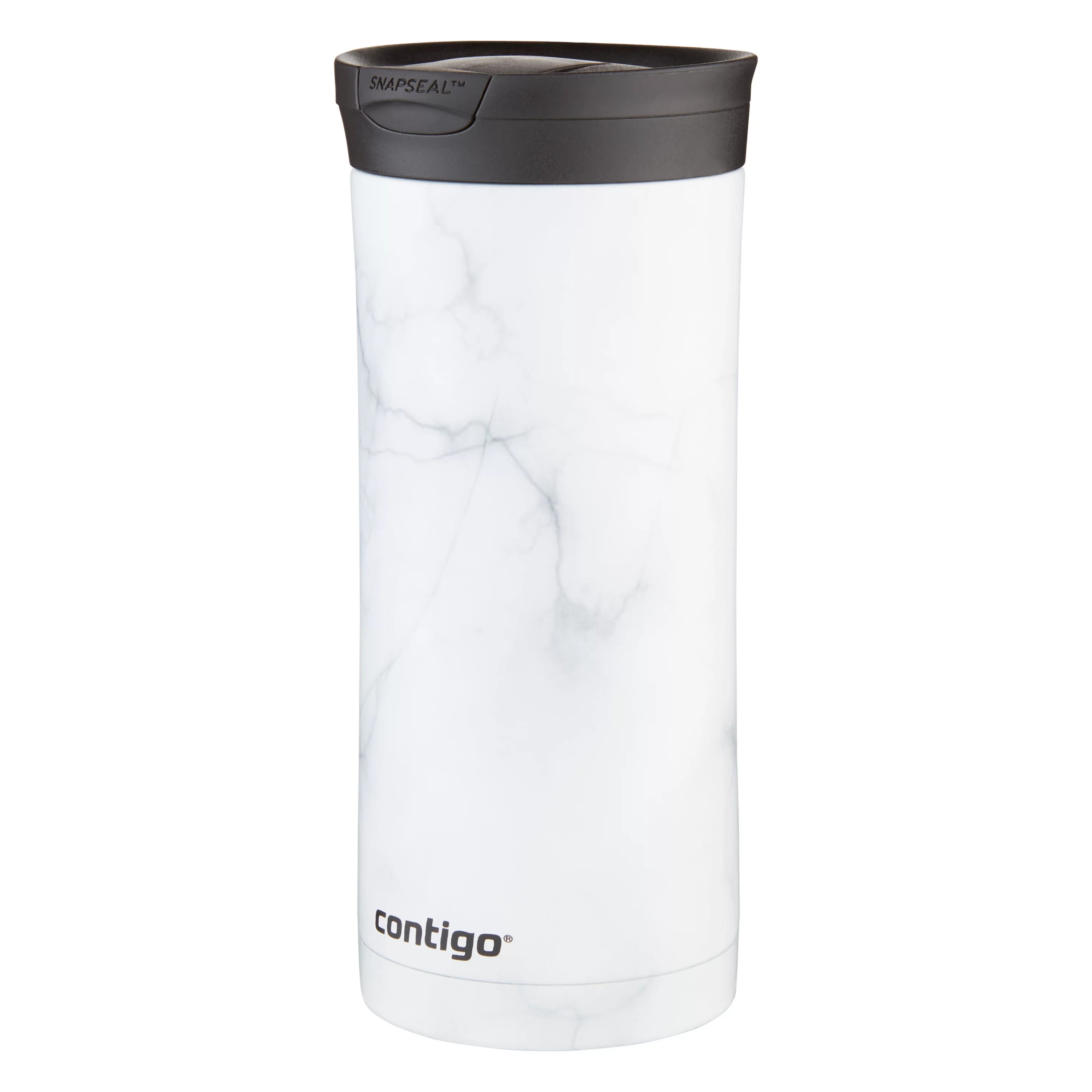 Tasse de voyage isotherme Contigo Huron 2.0 Couture, acier inoxydable, 591 mL (20 oz), couvercle SNAPSEAL, marbre blanc
