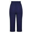 thumbnail image 3 of QUYUON Womans Capris Fashion Solid Color Comfortable Casual Pocket Cotton And Linen Capris Womens Cargo Capris Female Capris Style Q801 , Navy XX-Large, 3 of 8