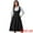 Black, variant on DARING DIVA Women's Lace Trim Button Overalls Midi Vintage Pinafore Dress M Black