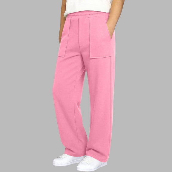 ATOGUTA Boy Pants Elastic Waist Jogger Sweatpants Kids Teens Running Athletic Pants with Pockets Size 5T-15, Red