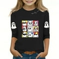 thumbnail image 2 of MKOSPLRT T-Shirts d'Halloween pour Enfants Filles Garçons Manches 3/4 Col Rond T-Shirts Graphiques Amusants Décontractés Amples pour Sortir T-Shirts Rentrée des Classes, 2 of 4