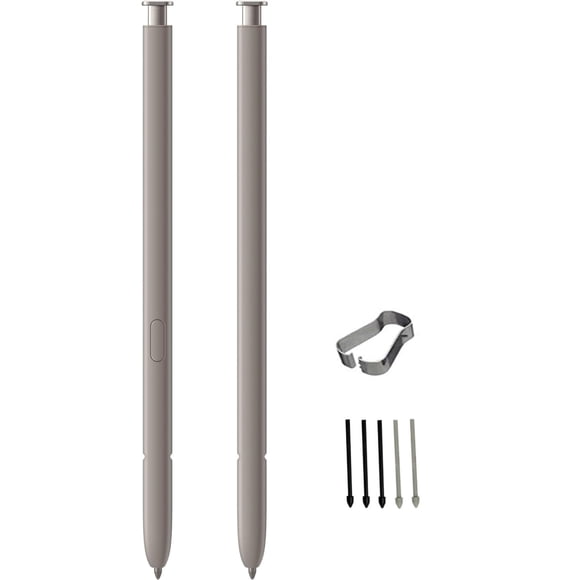Lápiz óptico SLQ S24 Ultra, 2 piezas, gris, sin Bluetooth, 5 puntas
