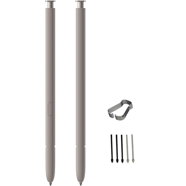 Lápiz óptico SLQ S24 Ultra, 2 piezas, gris, sin Bluetooth, 5 puntas
