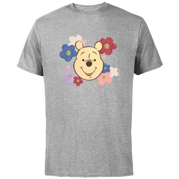 Disney Winnie the Pooh and Flowers Too - Short Sleeve Cotton T-Shirt for Adults - Customized-Athletic Heather