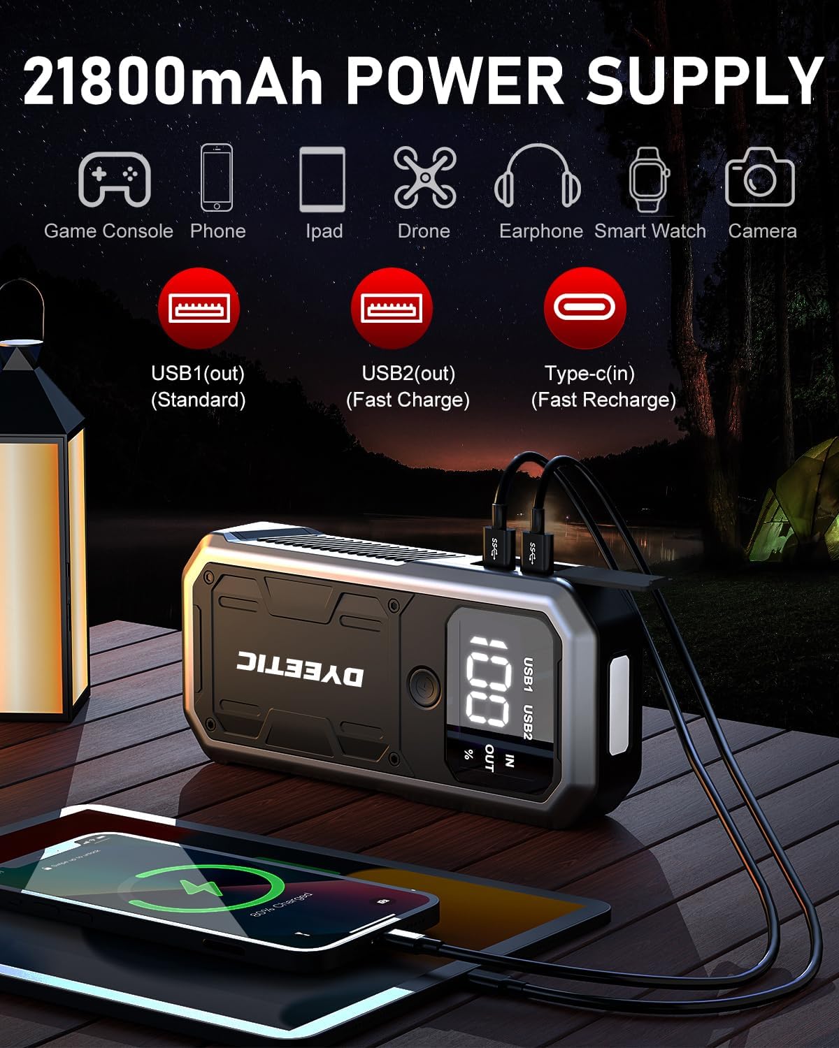 Dyeetic 4000A Portable Car Battery Jump Starter photo 3
